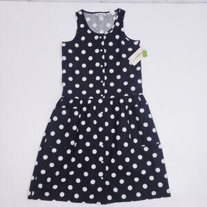 Vintage 90s Rosebud II Deadstock Cotton Dress 100% Cotton Black White Polka Dots